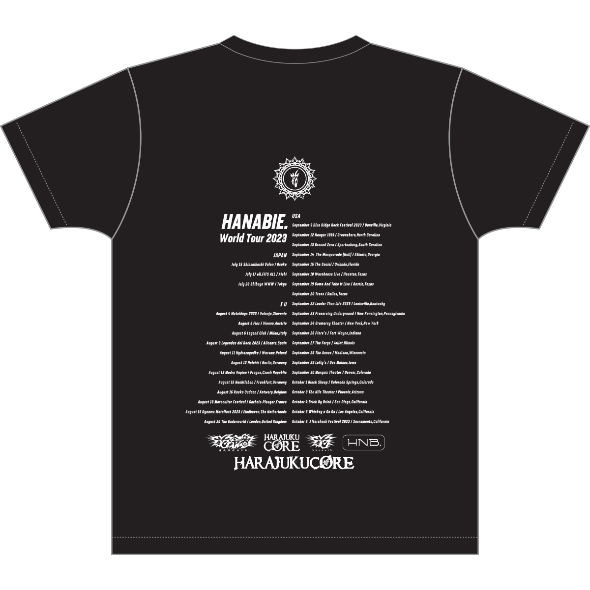 Hanabie World Tour '23 Tee back